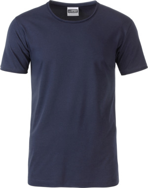 James & Nicholson - Herren Bio T-Shirt mit Rollsaum (navy)