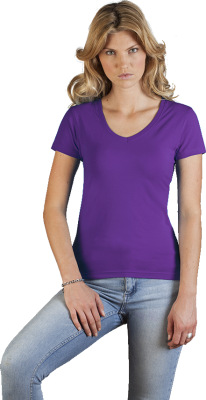 Promodoro - Women‘s Slim Fit V-Neck-T (pansy)