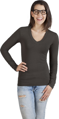 Promodoro - Women’s Wellness V-Neck-T LS (khaki)