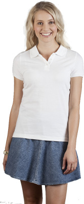 Promodoro - Women‘s Single Jersey Polo (white-black)
