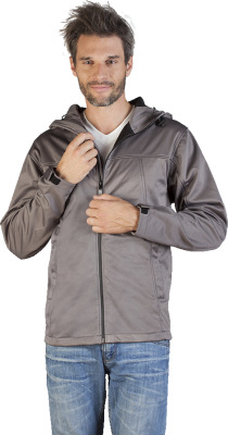 Promodoro - Men‘s Hoody Softshell Jacket (light grey)