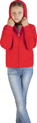 Promodoro - Kid’s Hooded Fleece Jacket (red-black)