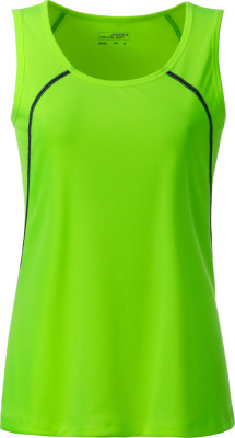 James & Nicholson - Damen Funktionsshirt ärmellos (bright green/black)
