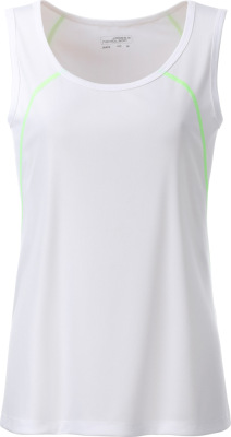 James & Nicholson - Damen Funktionsshirt ärmellos (white/bright green)