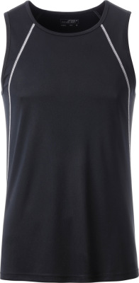 James & Nicholson - Men´s Sports Tanktop (black/white)