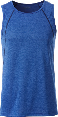 James & Nicholson - Men´s Sports Tanktop (blue melange/navy)