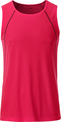 James & Nicholson - Men´s Sports Tanktop (bright pink/titan)