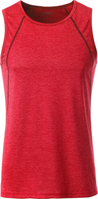 James & Nicholson - Men´s Sports Tanktop (red melange/titan)