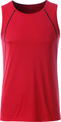 James & Nicholson - Men´s Sports Tanktop (red/black)