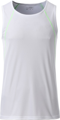 James & Nicholson - Men´s Sports Tanktop (white/bright green)