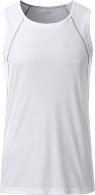 James & Nicholson - Men´s Sports Tanktop (white/silver)