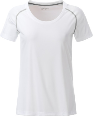 James & Nicholson - Damen Funktions-Shirt (white/silver)