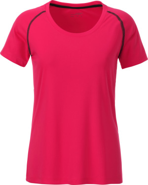 James & Nicholson - Damen Funktions-Shirt (bright pink/titan)