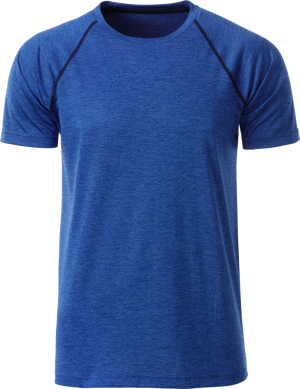 James & Nicholson - Herren Funktions-Shirt (blue melange/navy)