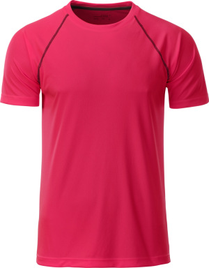 James & Nicholson - Men's Sport T-Shirt (bright pink/titan)