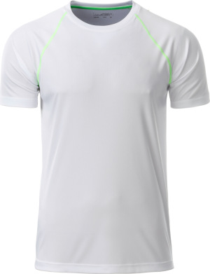 James & Nicholson - Herren Funktions-Shirt (white/bright green)