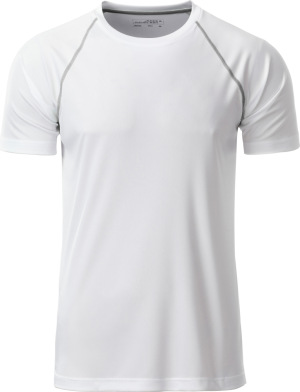 James & Nicholson - Herren Funktions-Shirt (white/silver)