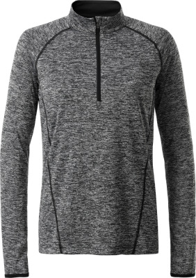 James & Nicholson - Ladies' Sportsshirt Longsleeve (black melange/black)