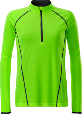 James & Nicholson - Ladies' Sportsshirt Longsleeve (bright green/black)
