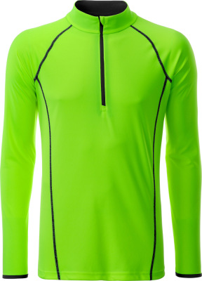 James & Nicholson - Men's Sportsshirt Longsleeve (bright green/black)