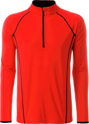 James & Nicholson - Men's Sportsshirt Longsleeve (bright orange/black)