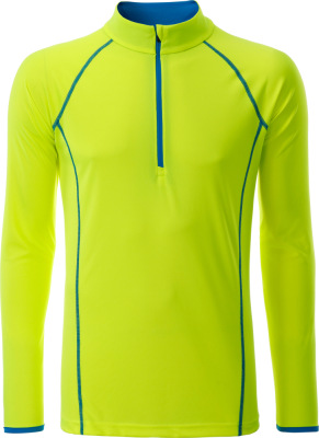 James & Nicholson - Men's Sportsshirt Longsleeve (bright yellow/bright blue)