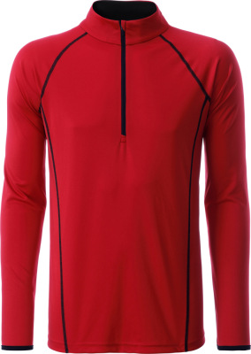 James & Nicholson - Men's Sportsshirt Longsleeve (red/black)