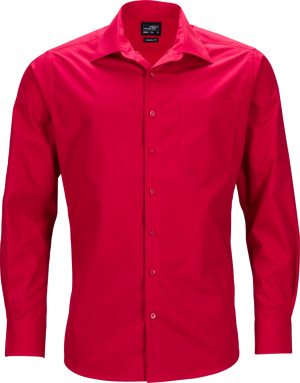 James & Nicholson - Men's Business Popline Shirt longsleeve (red)