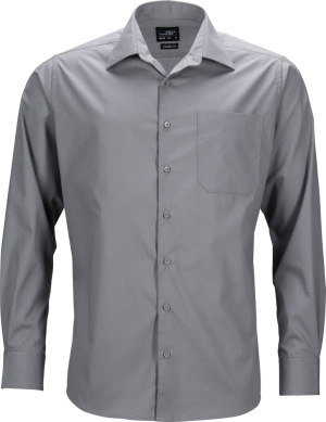 James & Nicholson - Men's Business Popline Shirt longsleeve (steel)