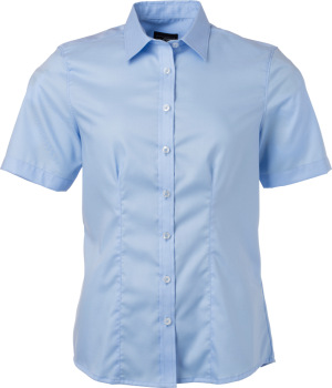James & Nicholson - Micro-Twill Shirt shortsleeve (light blue)
