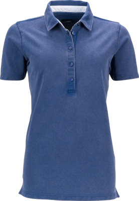 James & Nicholson - Ladies' Piqué Polo (navy/white light blue)