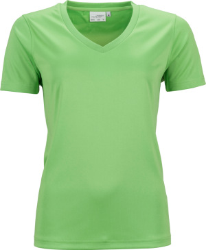James & Nicholson - Damen V-Neck Sport T-Shirt (lime green)