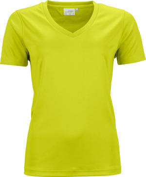 James & Nicholson - Damen V-Neck Sport T-Shirt (acid yellow)