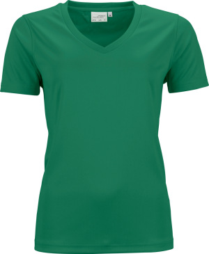 James & Nicholson - Damen V-Neck Sport T-Shirt (green)