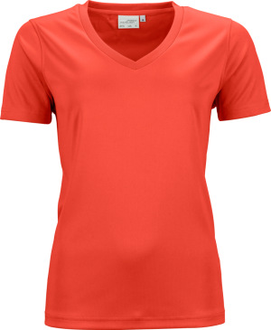 James & Nicholson - Damen V-Neck Sport T-Shirt (grenadine)