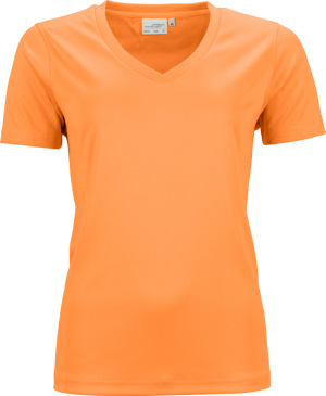 James & Nicholson - Damen V-Neck Sport T-Shirt (orange)