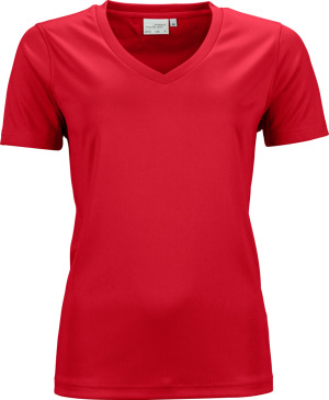James & Nicholson - Damen V-Neck Sport T-Shirt (red)