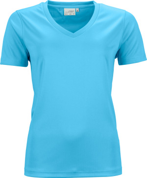 James & Nicholson - Damen V-Neck Sport T-Shirt (turquoise)