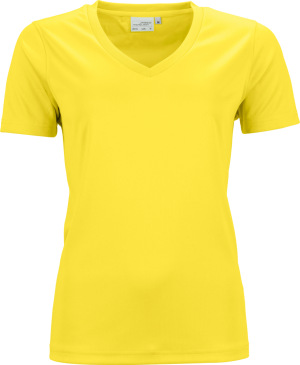 James & Nicholson - Damen V-Neck Sport T-Shirt (yellow)