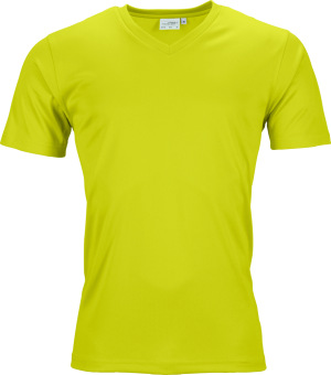 James & Nicholson - Herren V-Neck Sport T-Shirt (acid yellow)