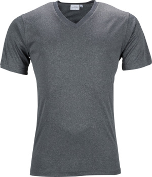 James & Nicholson - Herren V-Neck Sport T-Shirt (dark melange)