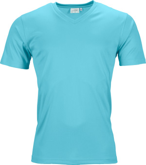 James & Nicholson - Herren V-Neck Sport T-Shirt (pacific)