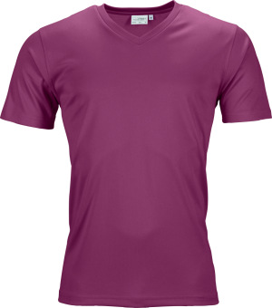 James & Nicholson - Herren V-Neck Sport T-Shirt (purple)