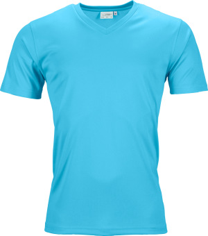James & Nicholson - Herren V-Neck Sport T-Shirt (turquoise)