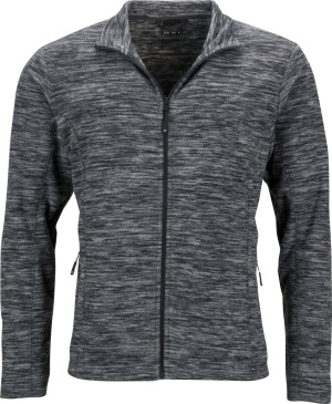 James & Nicholson - Herren Melange Fleece Jacke (grey melange/anthracite)