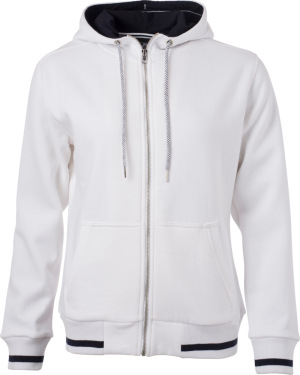 James & Nicholson - Ladies' Club Sweat Jacket (white/ ​navy)
