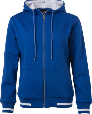 James & Nicholson - Ladies' Club Sweat Jacket (royal/ ​white)