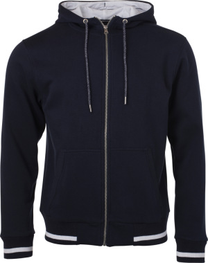 James & Nicholson - Herren Kapuzen Club Sweat Jacke (navy/ ​white)