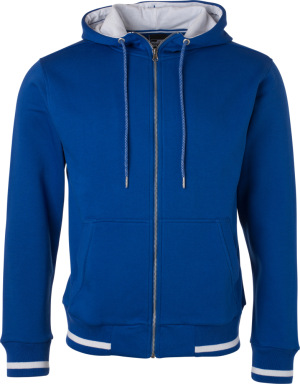 James & Nicholson - Herren Kapuzen Club Sweat Jacke (royal/ ​white)