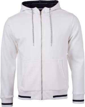 James & Nicholson - Herren Kapuzen Club Sweat Jacke (white/ ​navy)